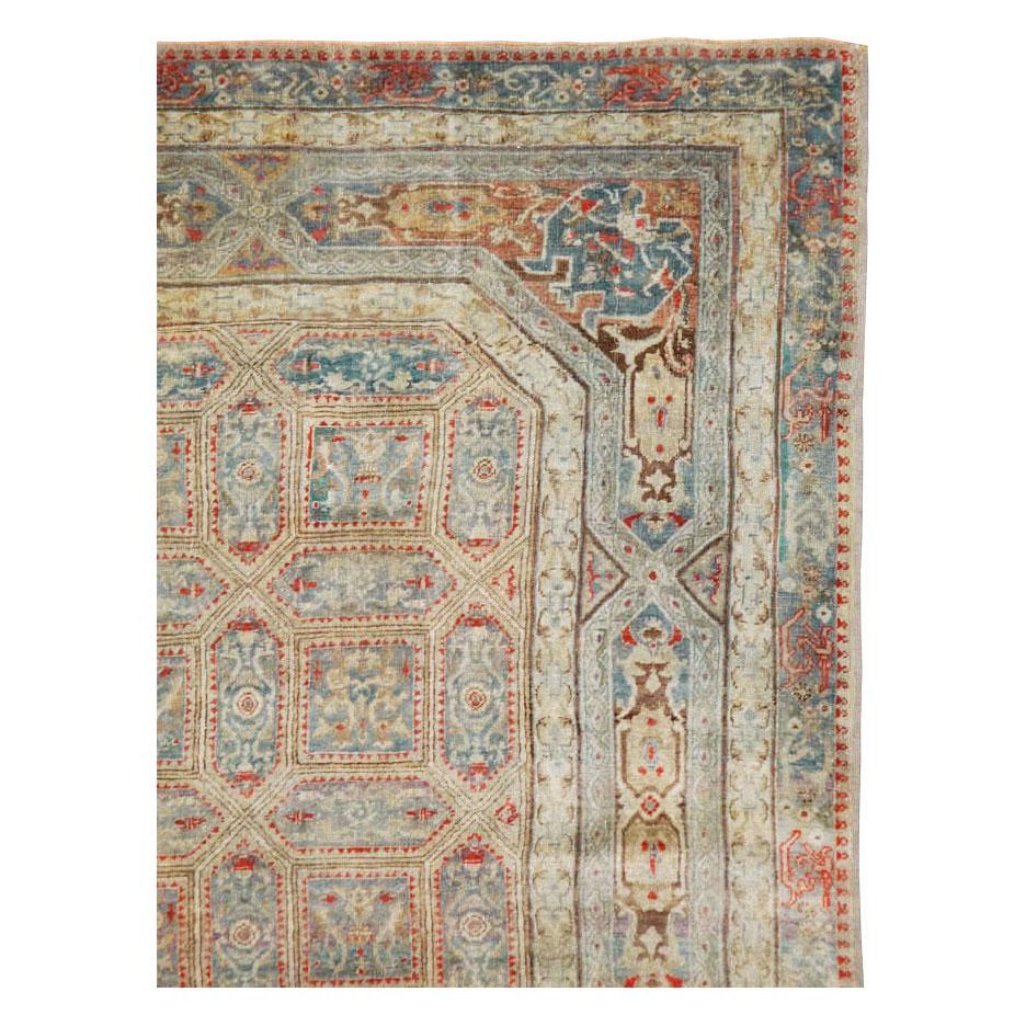 Victorian Antique Handmade Turkish Herekeh Accent Rug For Sale