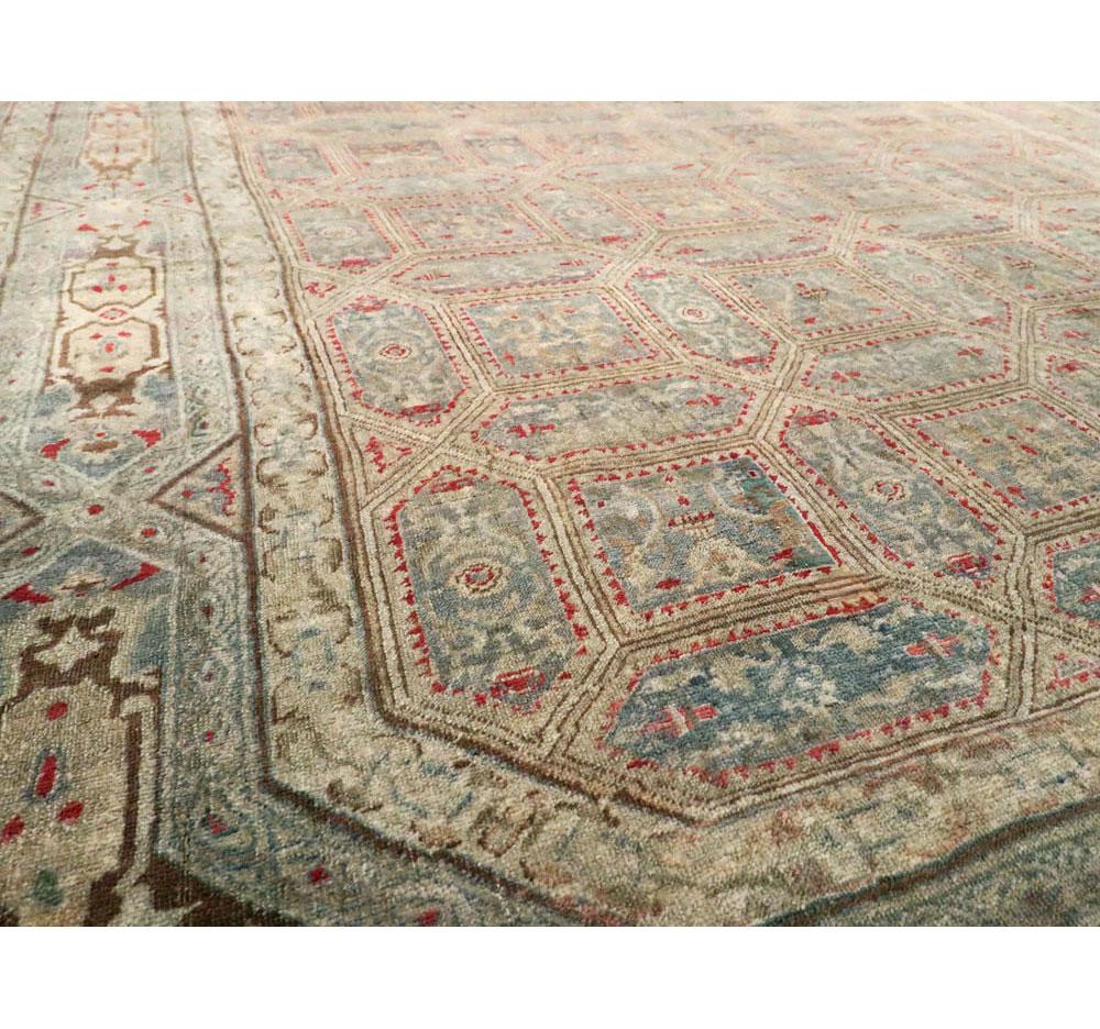 20th Century Antique Handmade Turkish Herekeh Accent Rug For Sale