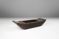Antique handmade wooden trough or bowl Wabi Sabi, 19th Century