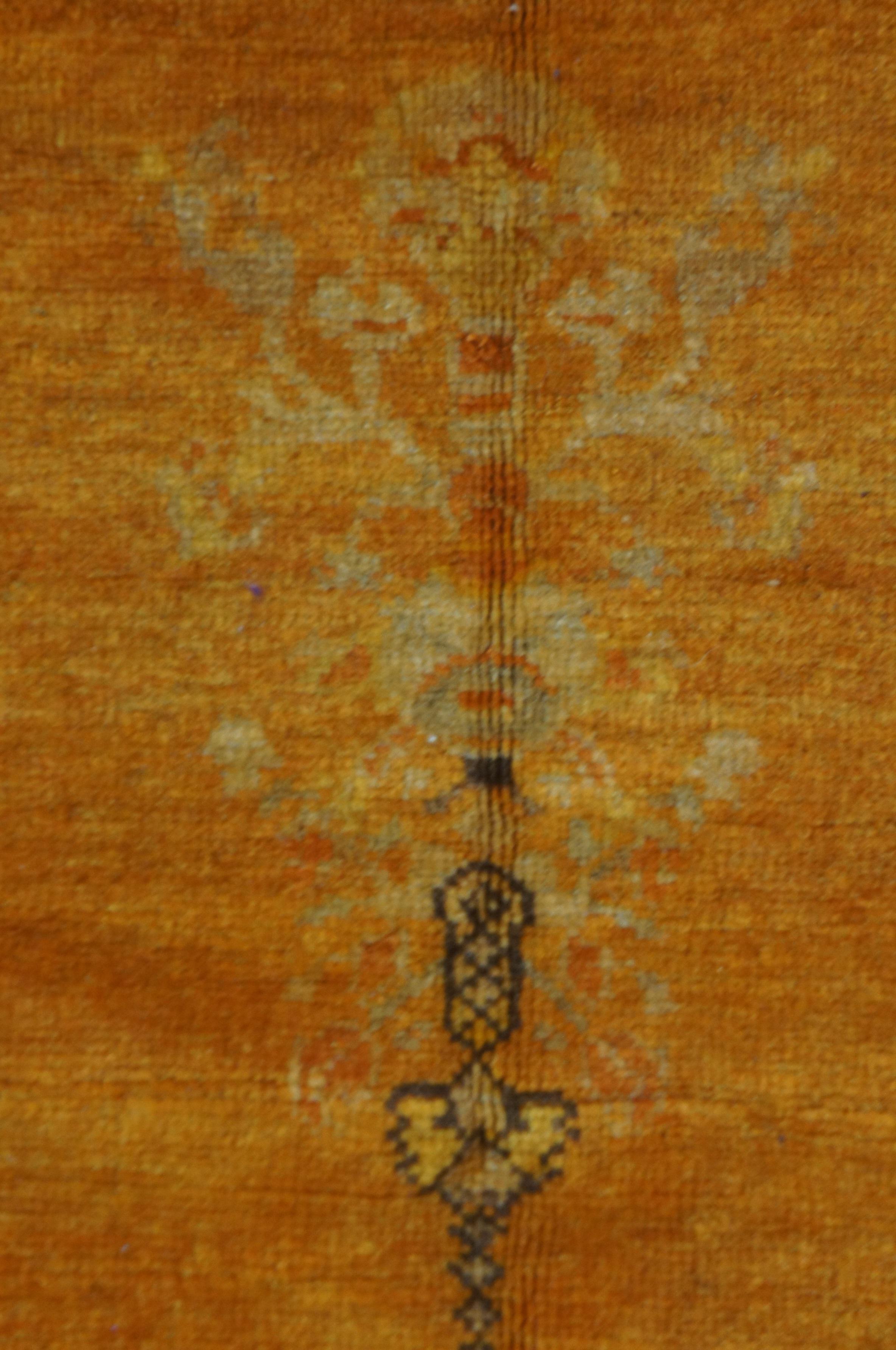 Antique Handmade Wool Geometric Orange Red Turkish Prayer Rug Mat Carpet 6’ x 4’ 2