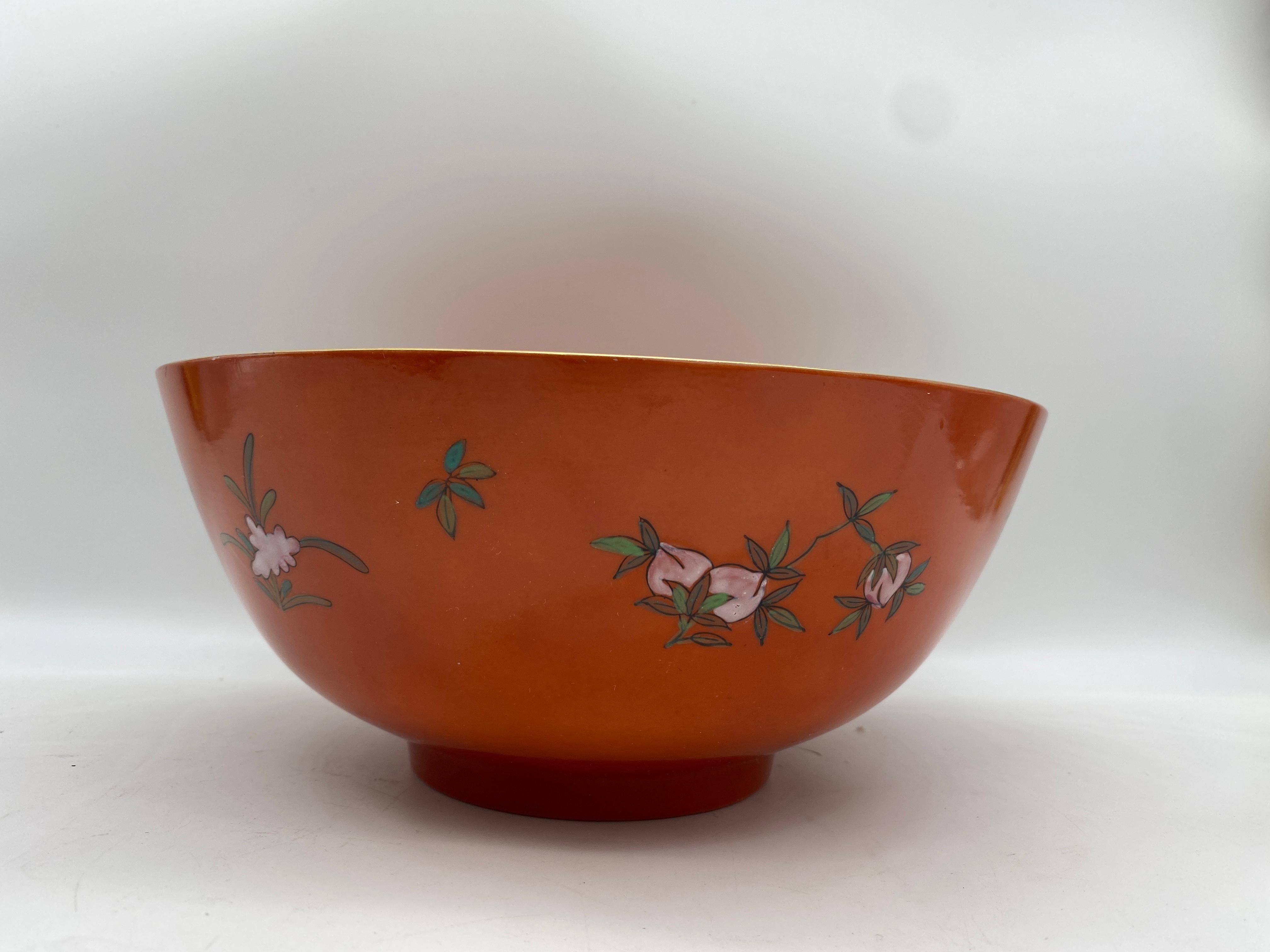 Antique Handpainted Chinese Famille Rose Porcelain Bowl For Sale 8