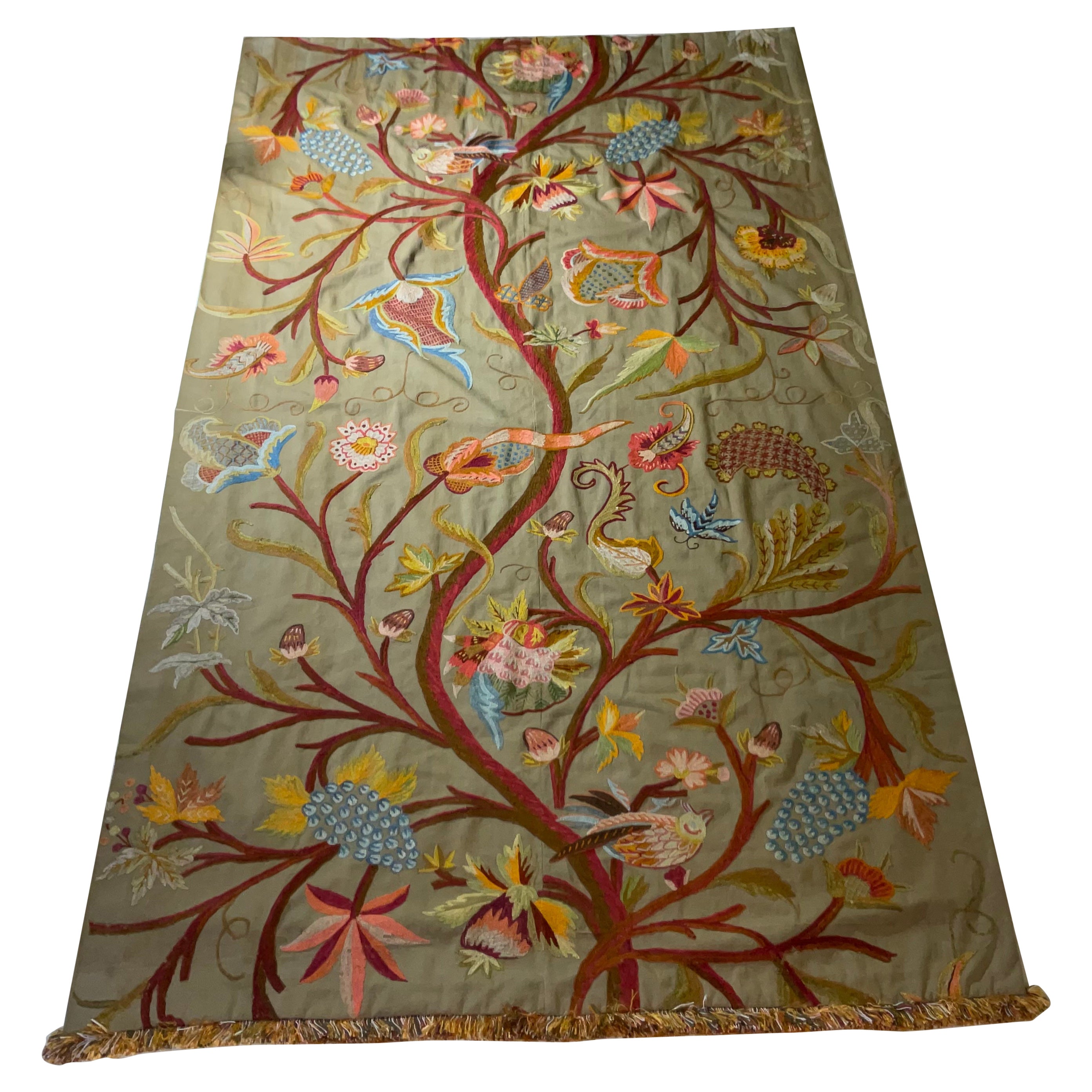 Antique Handstitched Indian Tree of Life Wall Hanging