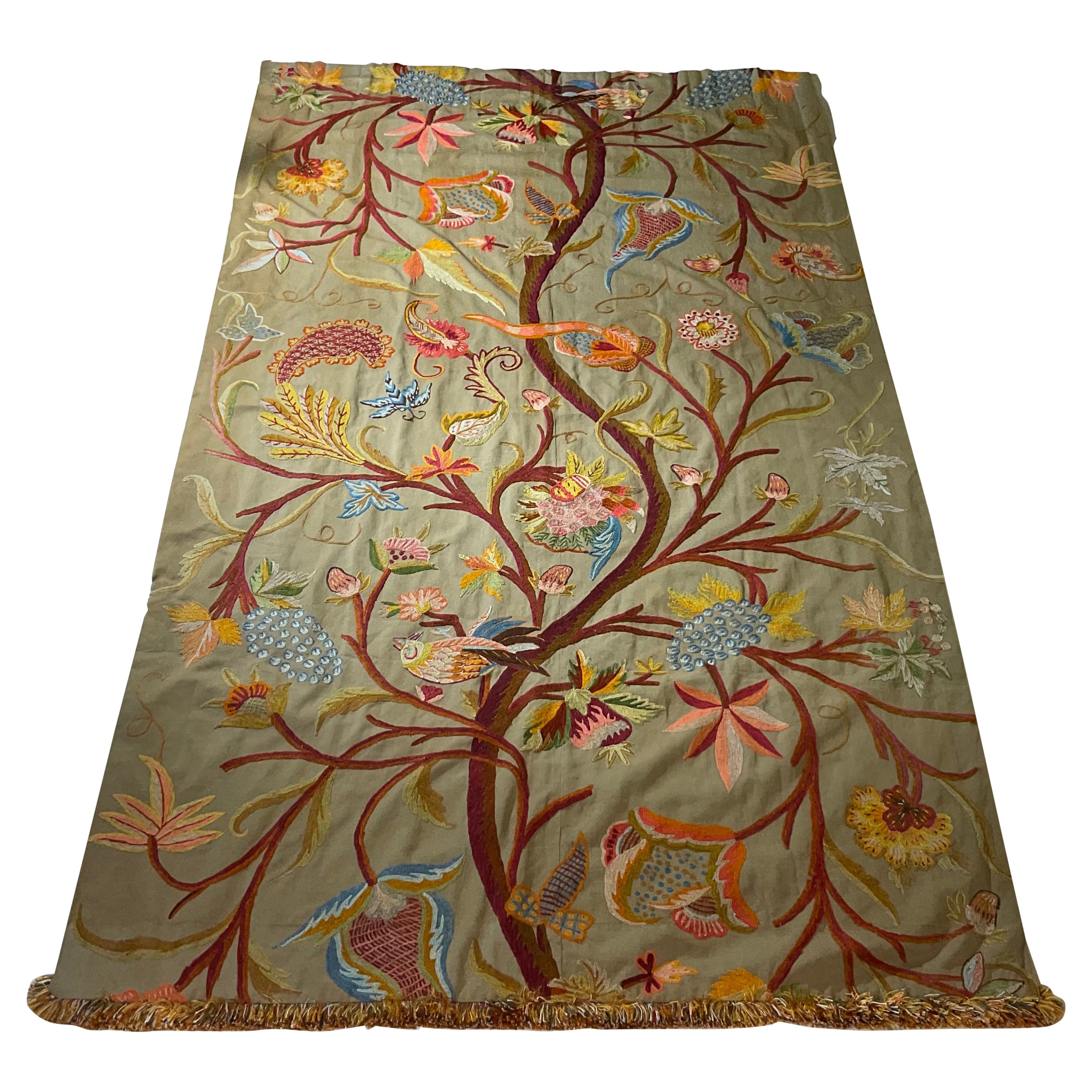 Antique Handstitched Indian Tree of Life Wall Hanging