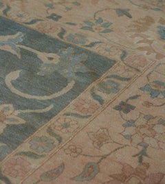 Antique Handwoven Amritsar Wool Rug, 19th Century Floral Design