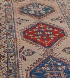 Antique Handwoven Multi-colored Wool Persian Serab Runner