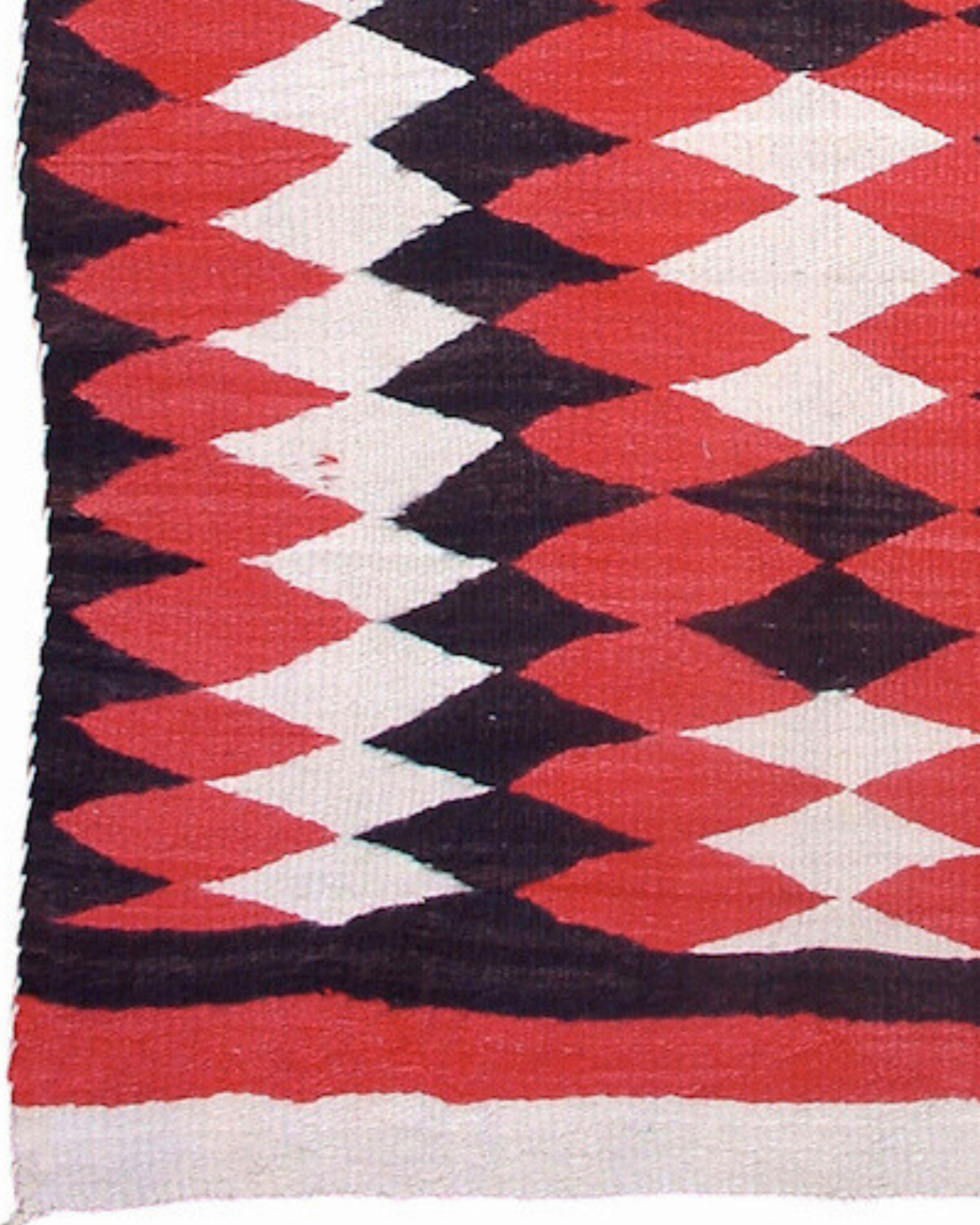 Wool Antique Handwoven Navajo Rug, Early 20th Century For Sale