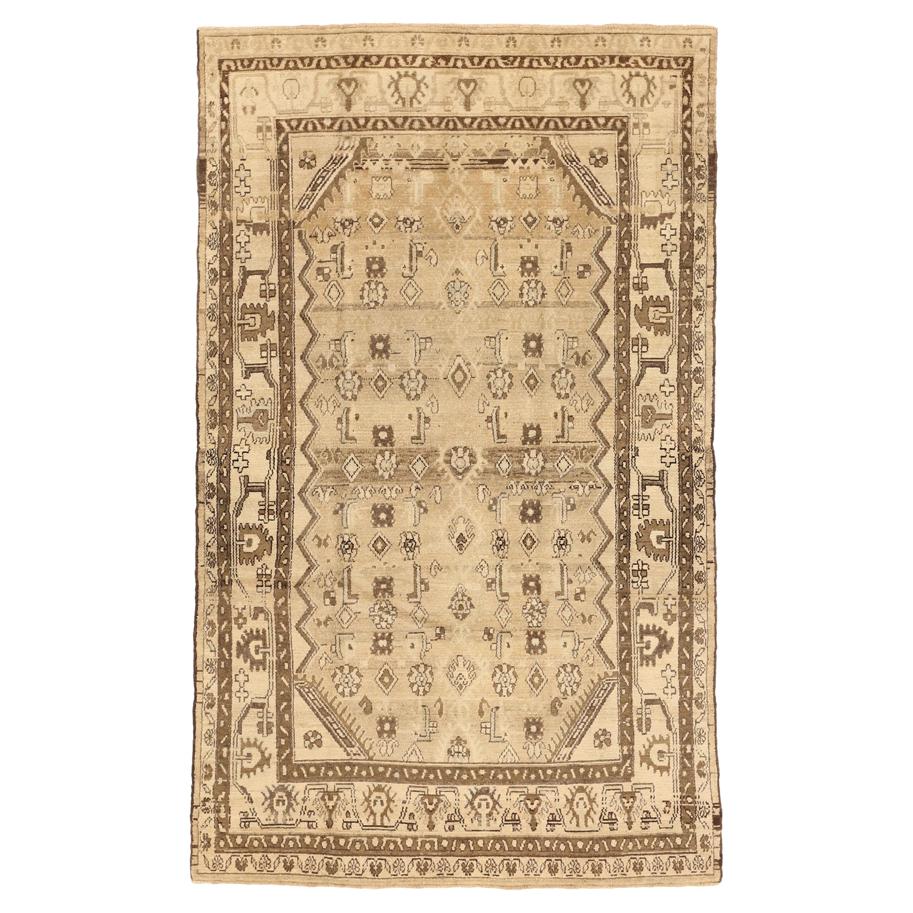 Antique Handwoven Persian Area Rug Malayer Design For Sale