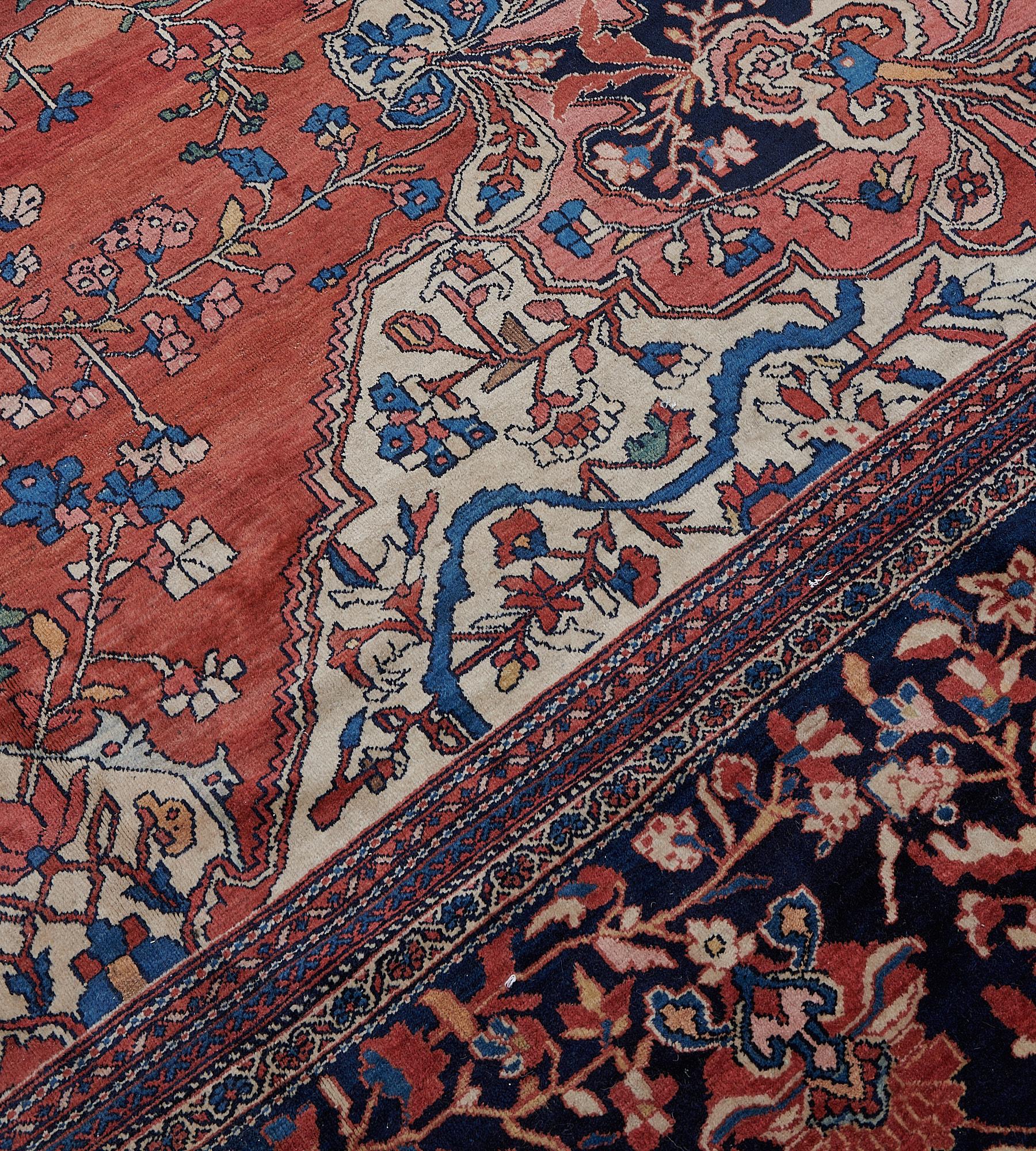 Antique Handwoven Persian Faraghan Rug in Perfect Condition In Excellent Condition For Sale In West Hollywood, CA
