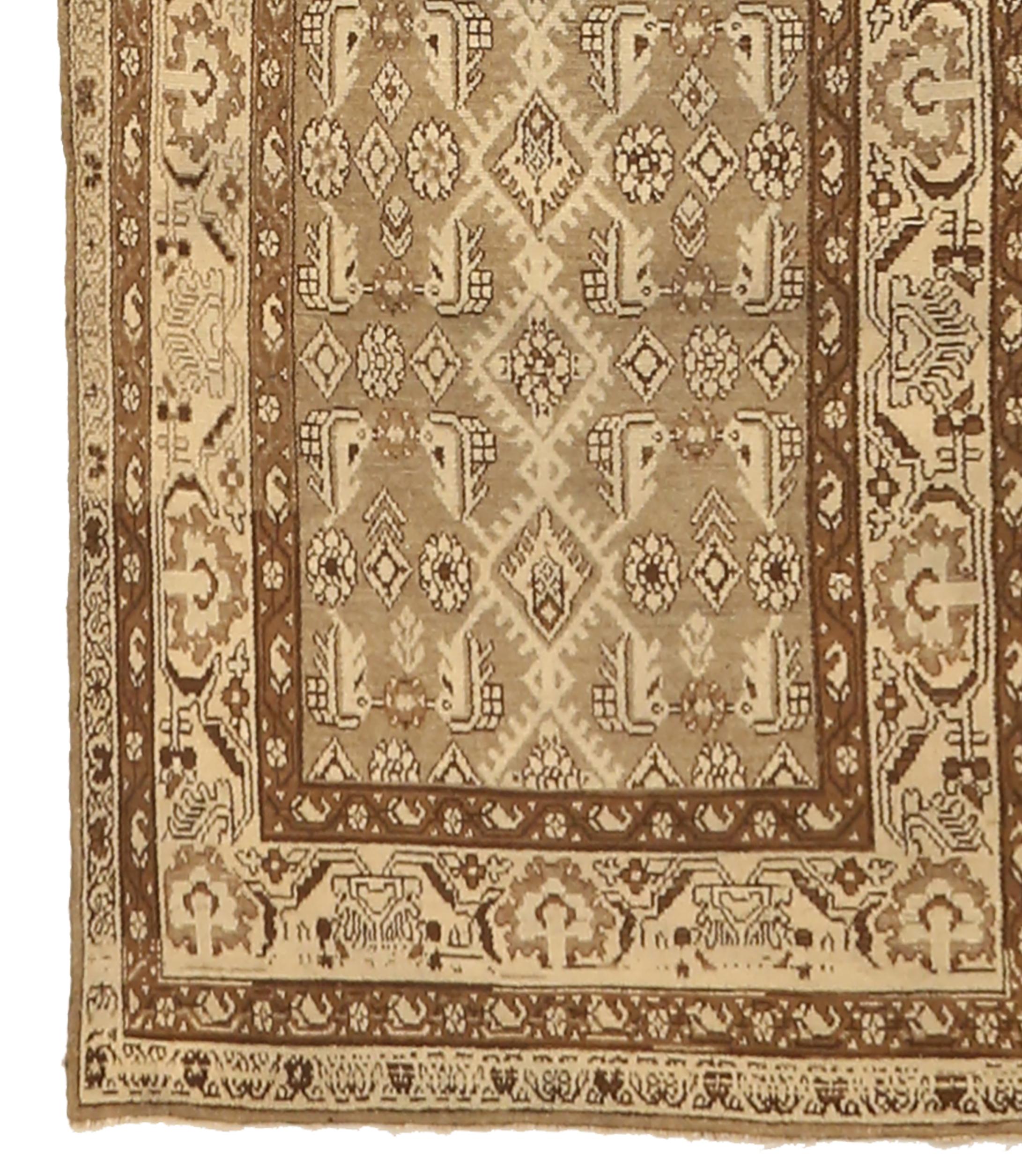 Hand-Woven Antique Handwoven Persian Runner Rug Malayer Design For Sale