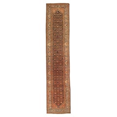 Tapis de couloir persan ancien tissé à la main, motif Malayer