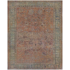 Antique tapis Oushak en laine tissé à la main