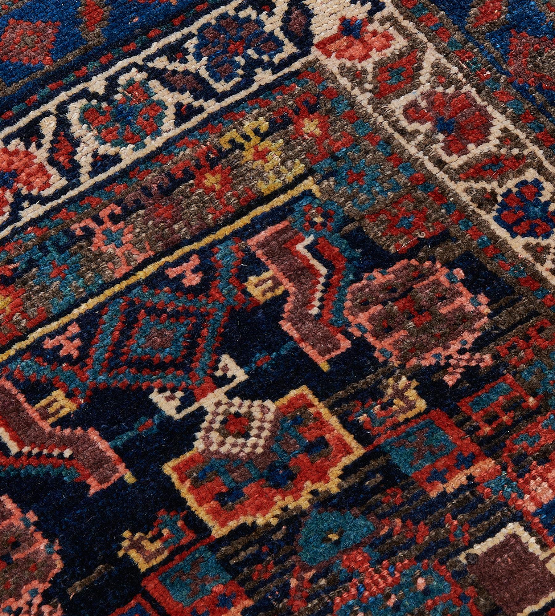 20th Century Antique Handwoven Wool Persian Bidjar Runner For Sale