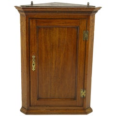 Antique Hanging Cabinet, Antique Corner Cabinet, Oak, 18th Century, B1506