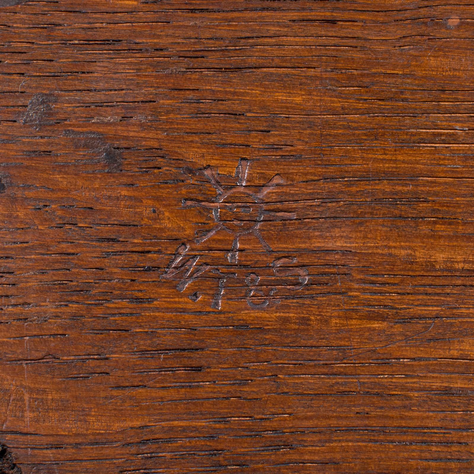 Gong de table antique suspendu, anglais, laiton, chêne, décoratif, victorien, vers 1880 3
