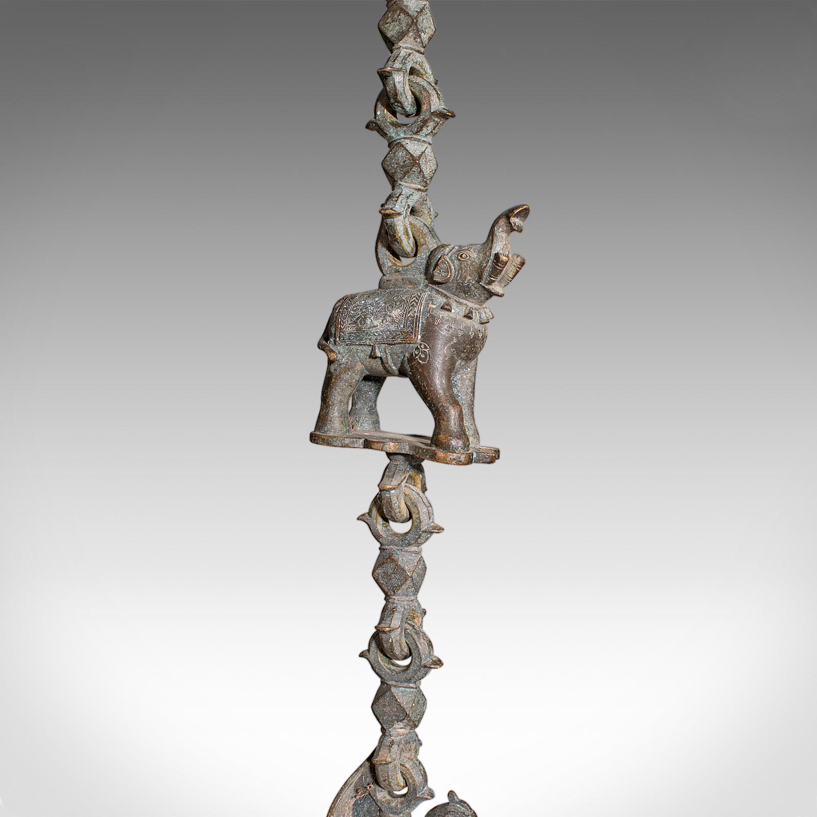 Fin du XIXe siècle Brûleur d'encens suspendu ancien, indien, bronze, encensoir de cérémonie, victorien en vente