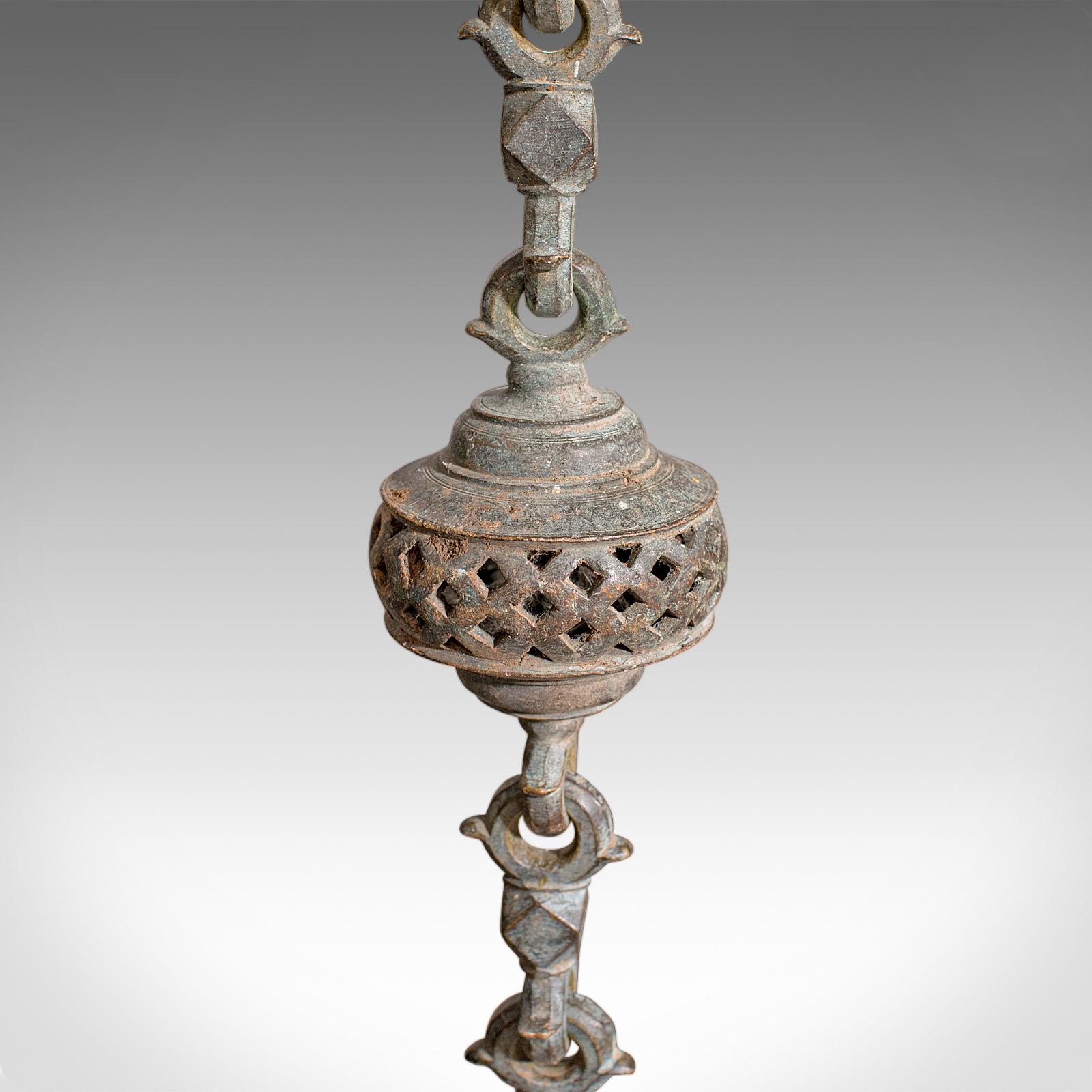 Brûleur d'encens suspendu ancien, indien, bronze, encensoir de cérémonie, victorien en vente 1