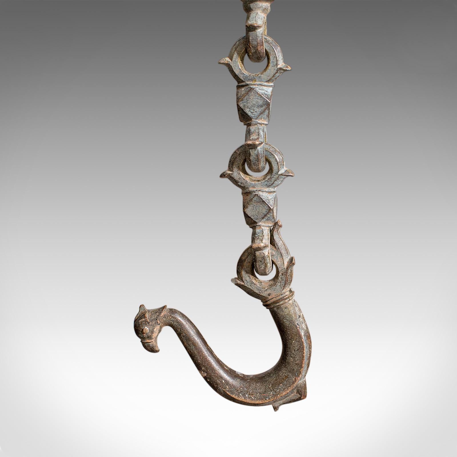Brûleur d'encens suspendu ancien, indien, bronze, encensoir de cérémonie, victorien en vente 2