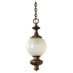 Antique Hanging Lantern w/ Frosted Globe Shade