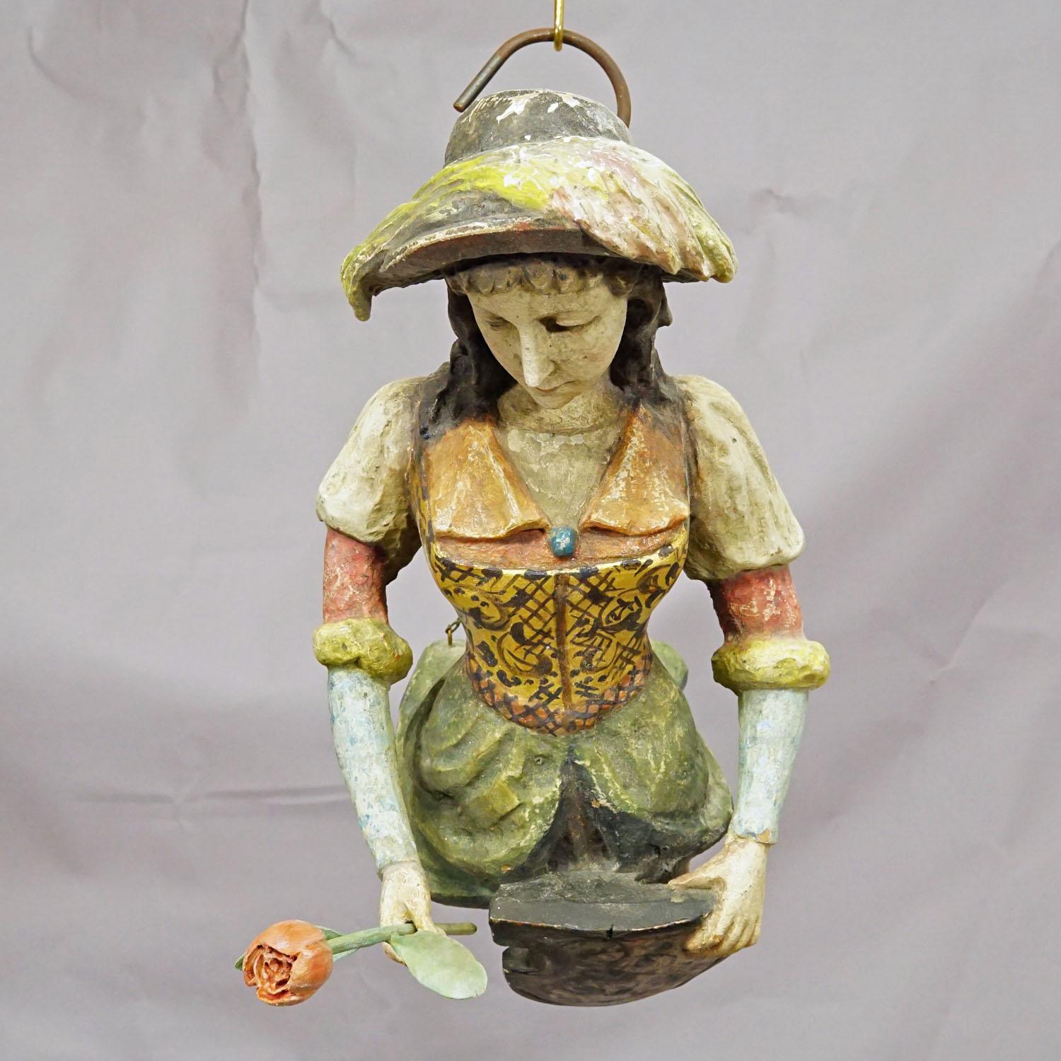 20th Century Antique Hanging Piece of a Medieval Lady, circa 1900s For Sale
