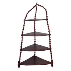 Antique Hanging Spool-Turned Corner Shelf — Jonathan Parks Estate, Santa Fe 1880