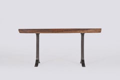 Antique Hard Wood Console, Sand-Cast Aluminum Base by P. Tendercool 'In-Stock'