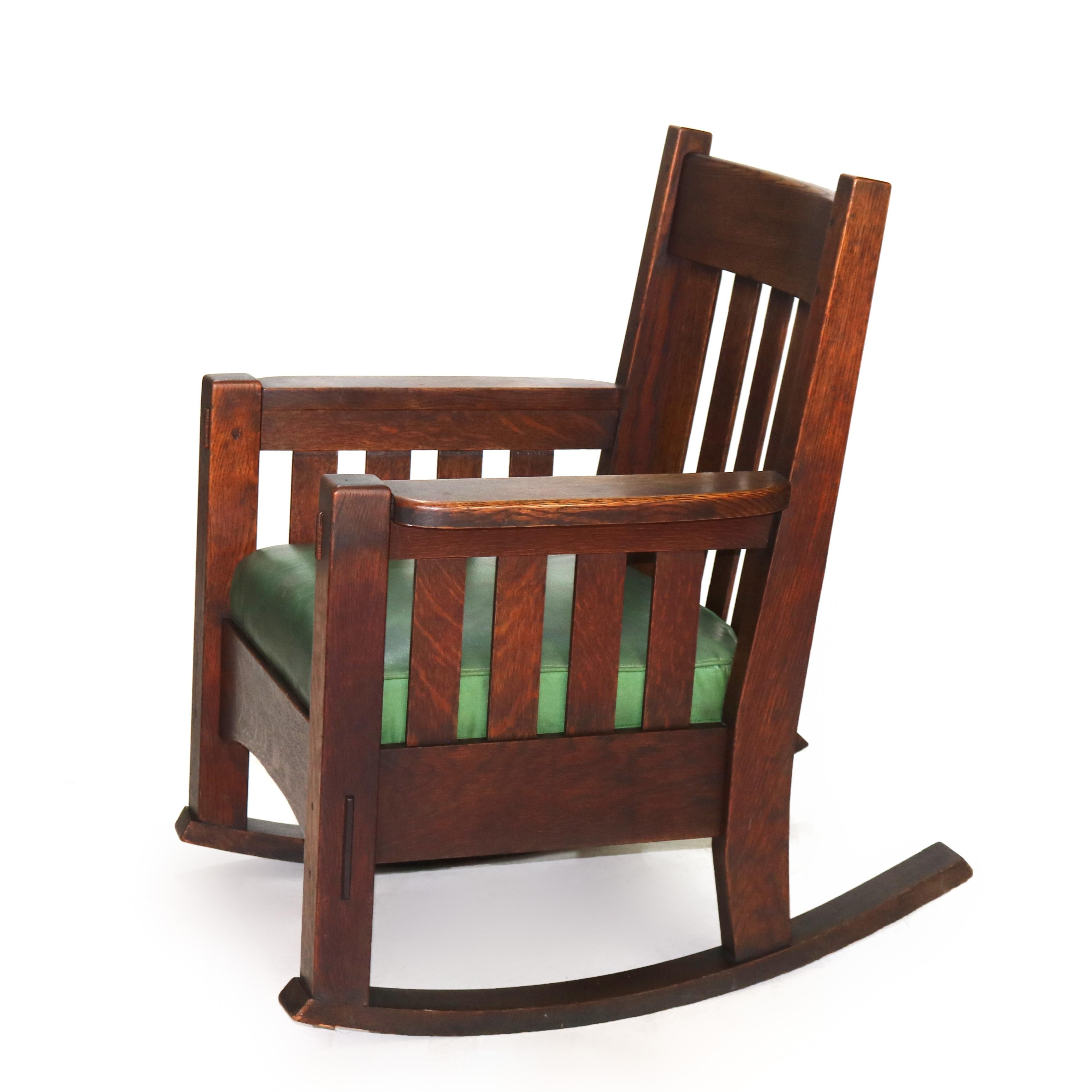 Arts and Crafts Antique Harden Line Arts & Crafts Mission Oak Rocking Chair c1910
