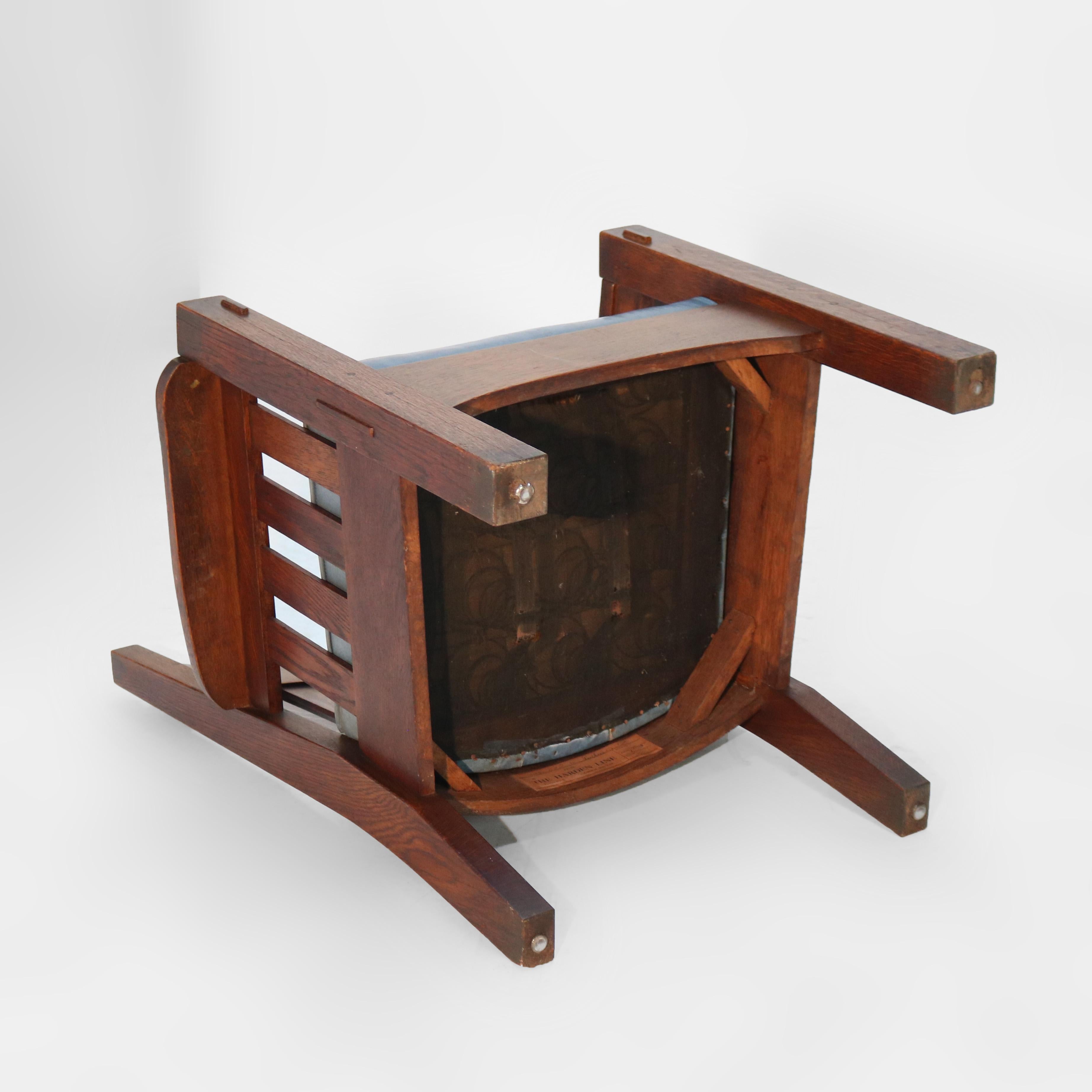 Antique Harden Line Arts & Crafts Mission Oak Slat Back Arm Chair C1910 For Sale 10