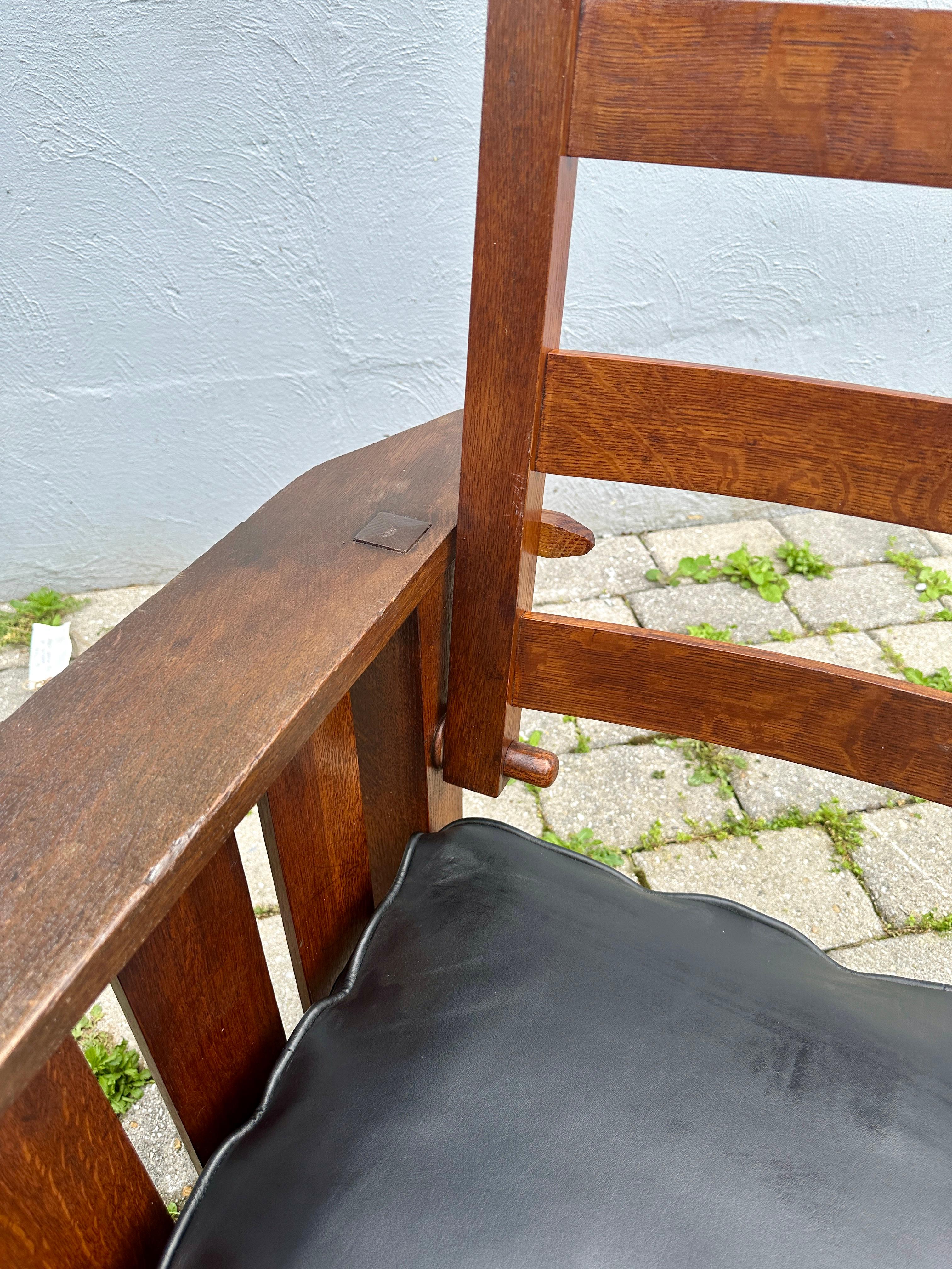 Antique ARTS and CRAFRS nice HARDEN Morris Chair recliner Stickley era - W7906 5