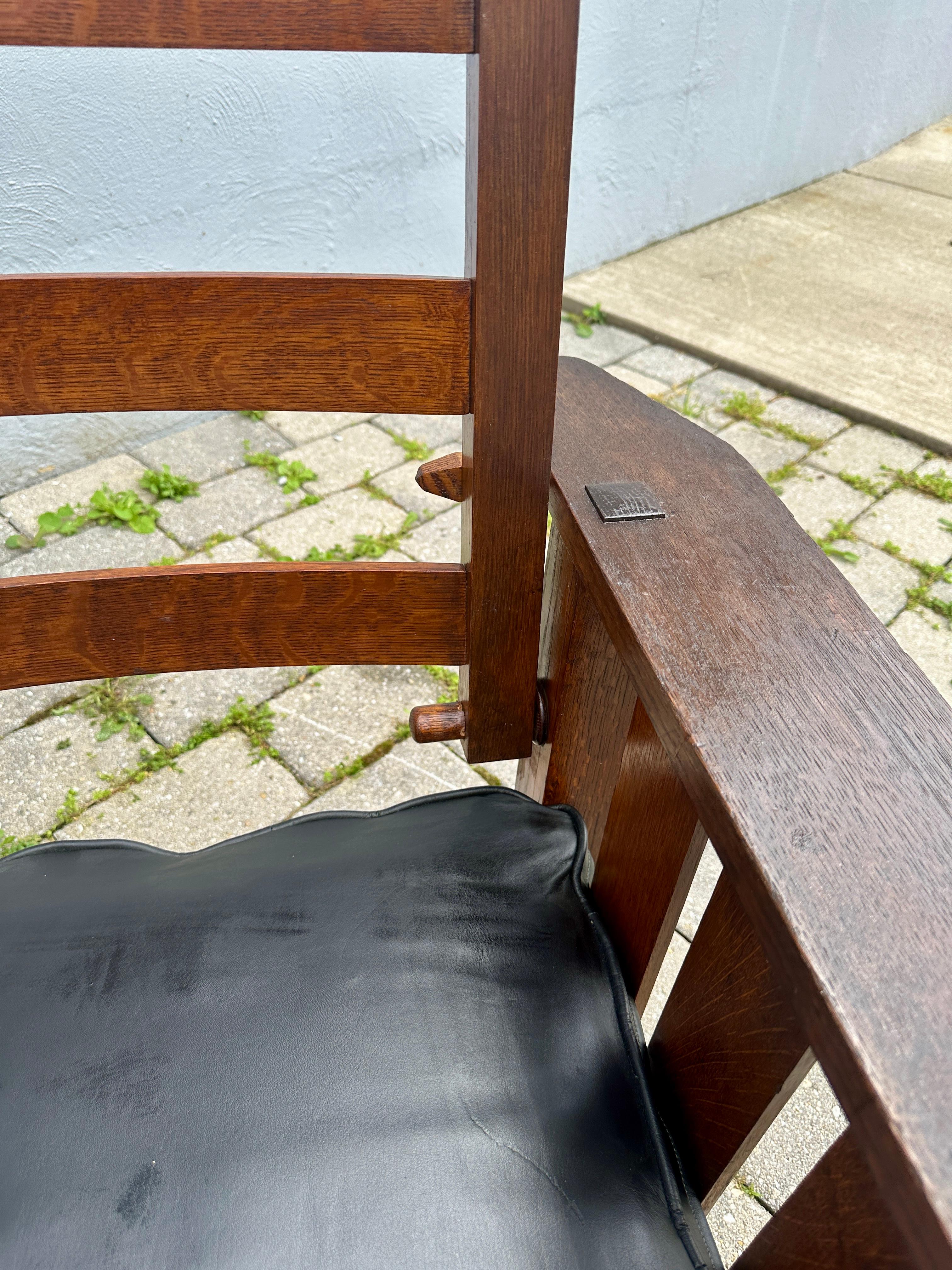 Antique ARTS and CRAFRS nice HARDEN Morris Chair recliner Stickley era - W7906 6