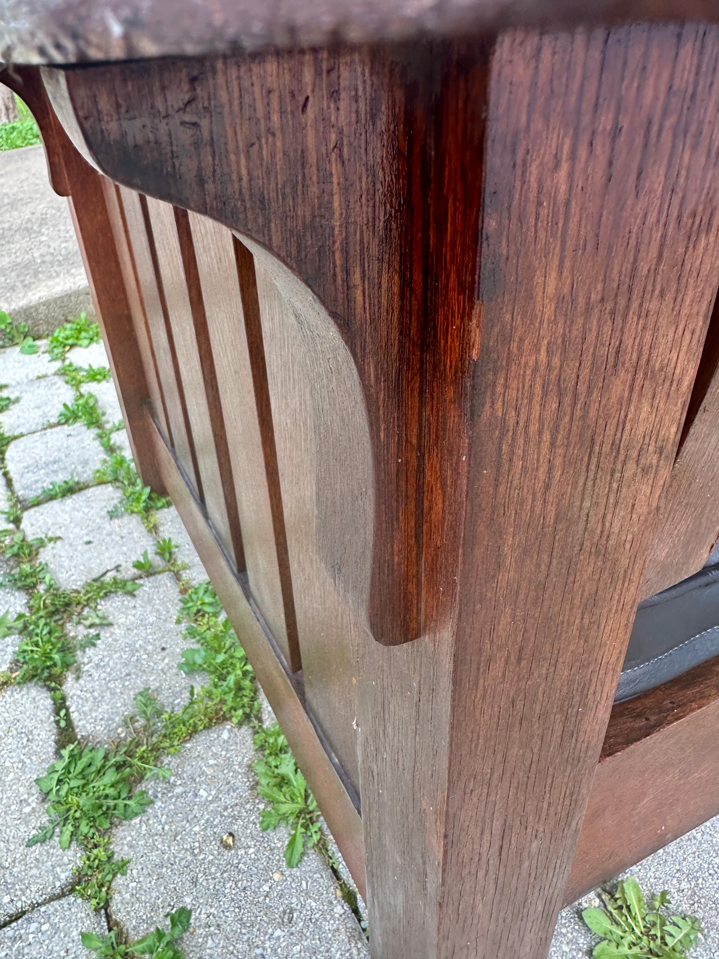Antique ARTS and CRAFRS nice HARDEN Morris Chair recliner Stickley era - W7906 In Good Condition In Shamokin Dam, PA