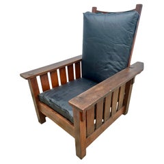 Antique ARTS and CRAFRS nice HARDEN Morris Chair recliner Stickley era - W7906