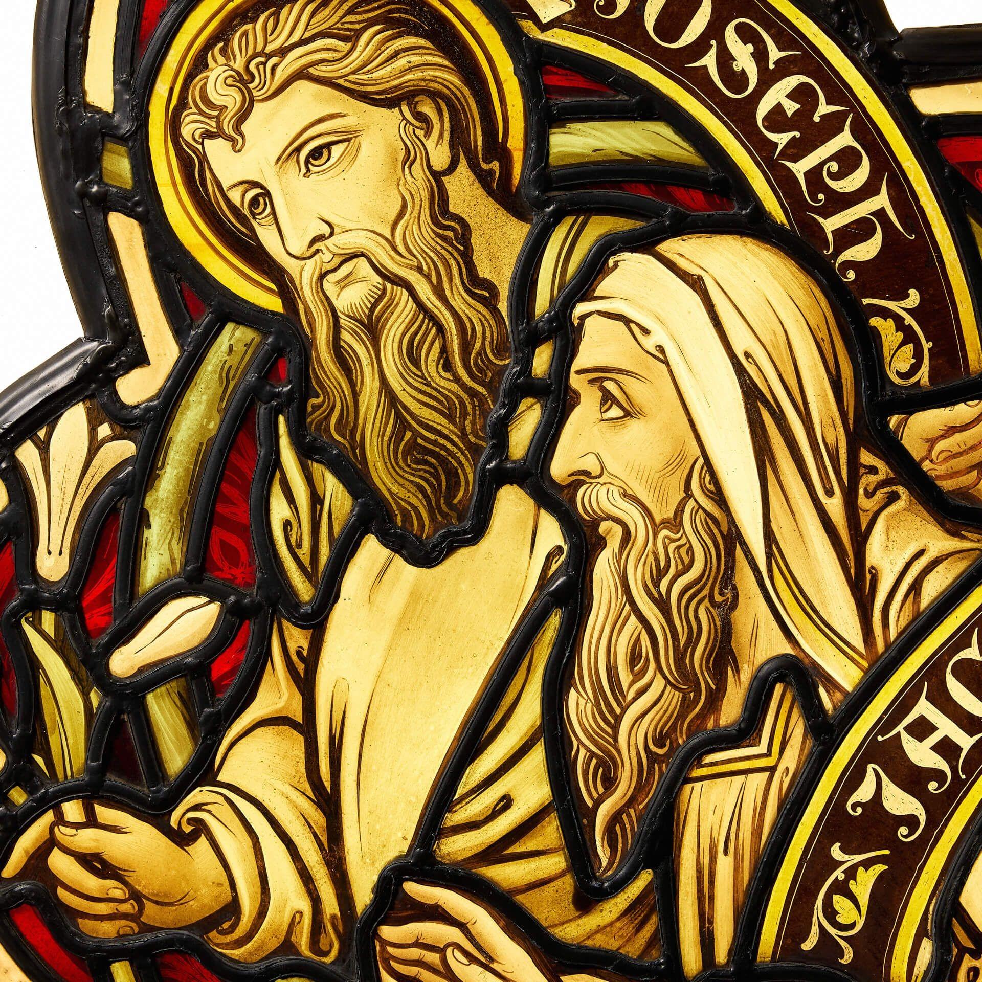 Victorien Panneau de vitrail antique Hardman & Co Ecclesiastical Quatrefoil en vente