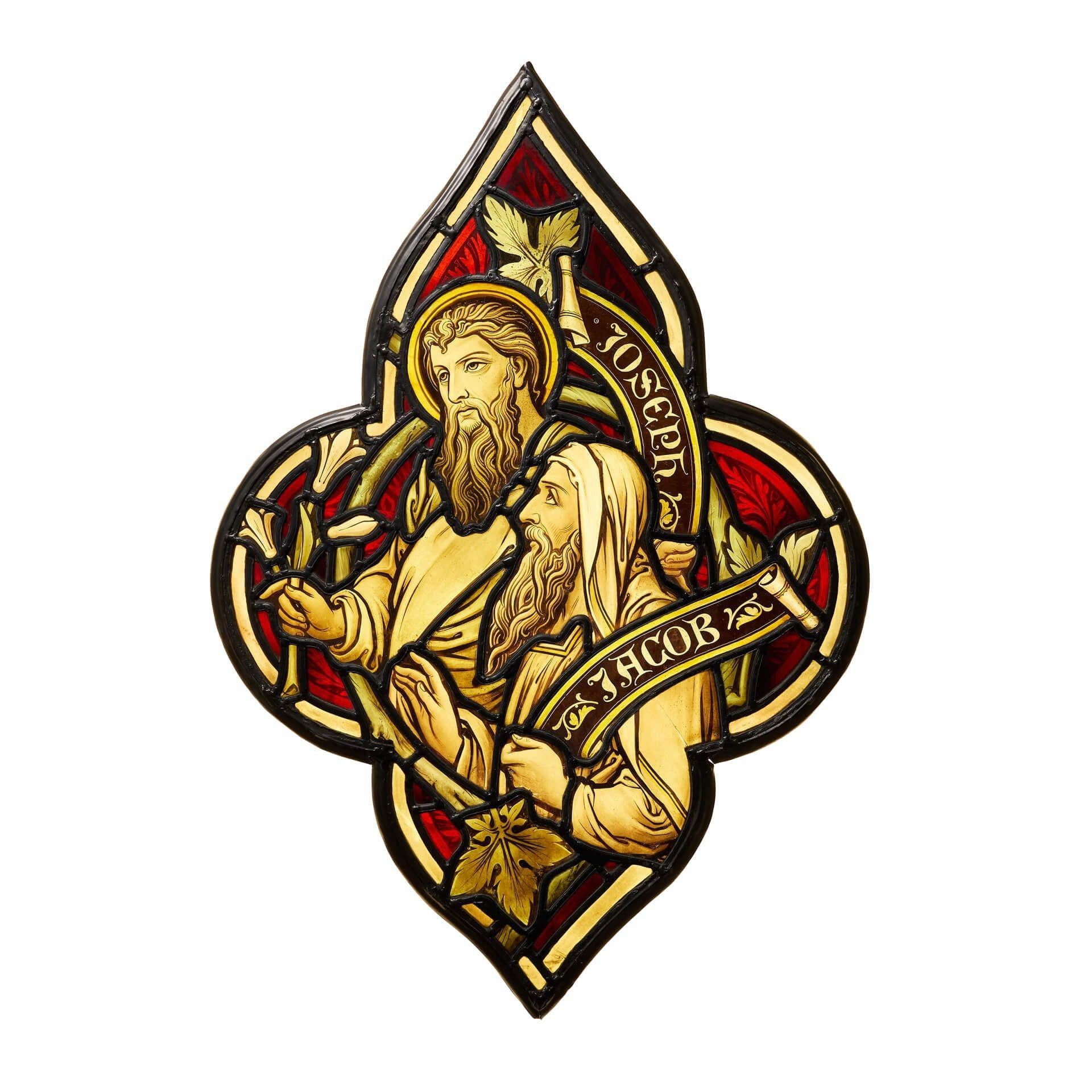 Anglais Panneau de vitrail antique Hardman & Co Ecclesiastical Quatrefoil en vente