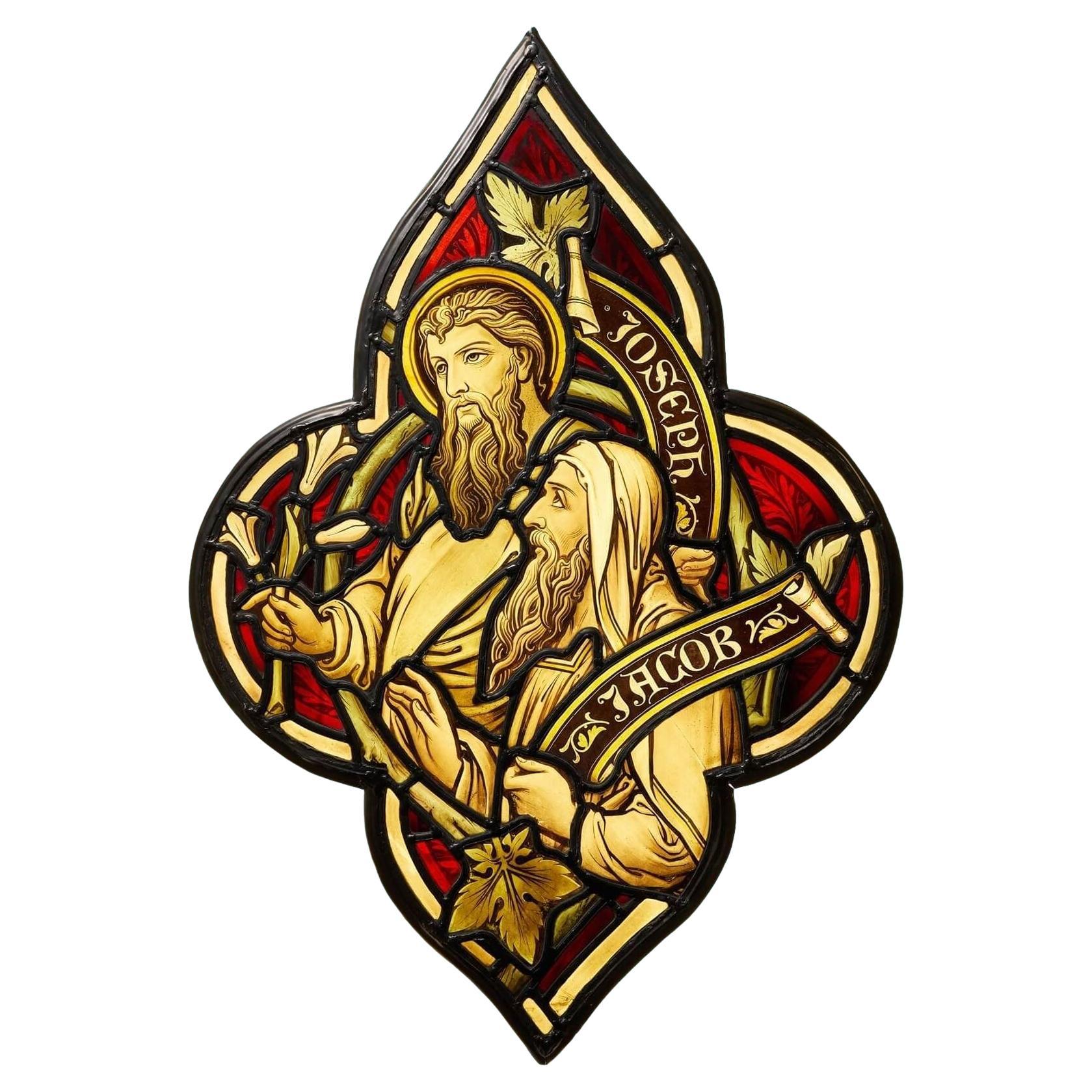 Panneau de vitrail antique Hardman & Co Ecclesiastical Quatrefoil