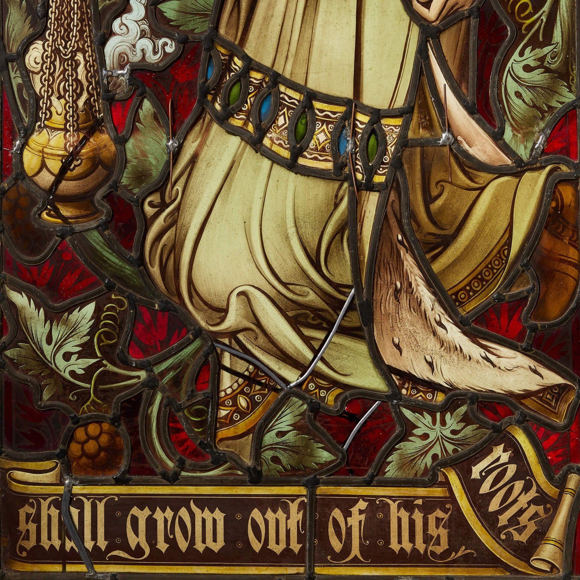 Anglais Antique Hardman & Co Ecclesiastical Stained Glass Window (vitrail ecclésiastique) en vente