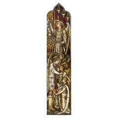 Vitrail antique Hardman & Co représentant une scène religieuse
