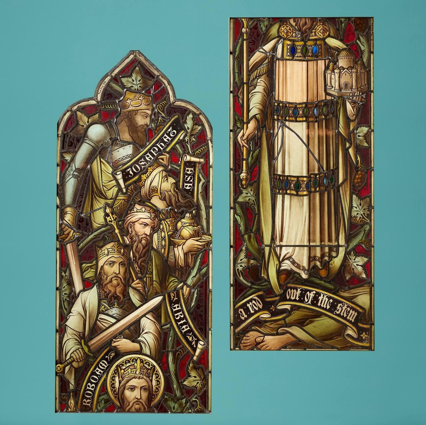 Panel antiguo de Hardman & Co Stained glass de Reyes Bíblicos en Bastante bueno estado para la venta en Wormelow, Herefordshire