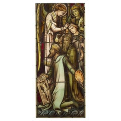 Vitrail antique Hardman & Co représentant une scène religieuse