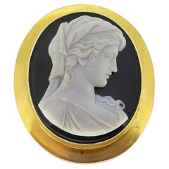 Antique Hardstone Cameo Brooch