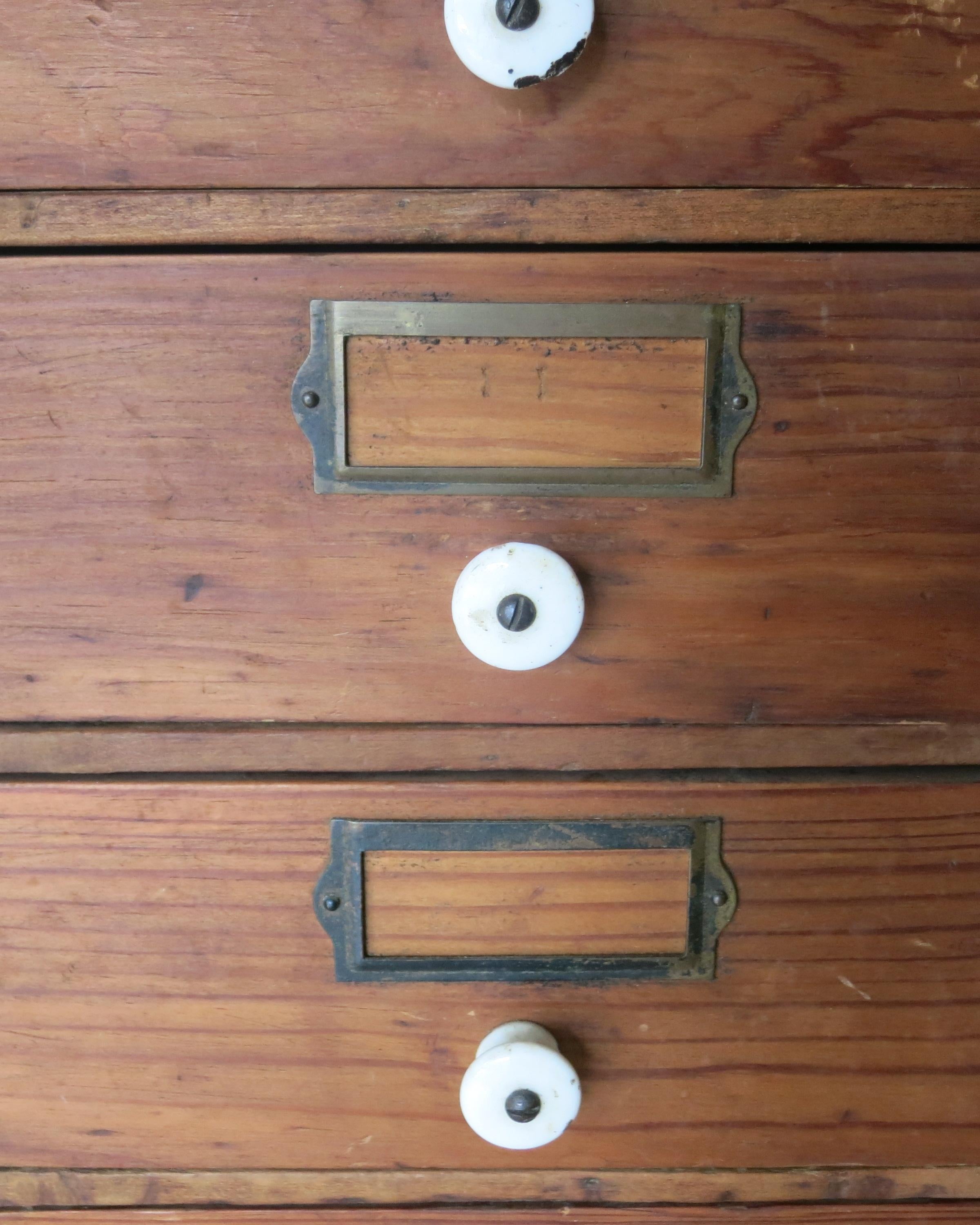 Antique Hardware Store Revolving Bolts and Screw Cabinet 80 Drawers For Sale 1