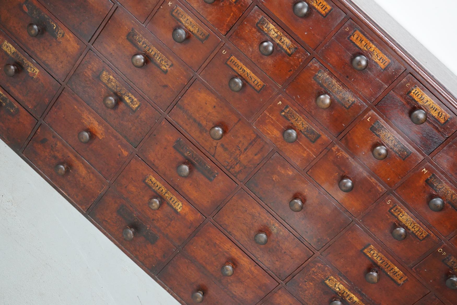 Antique Hardwood Apothecary Cabinet / Bank of Drawers, England, 19th Century For Sale 5