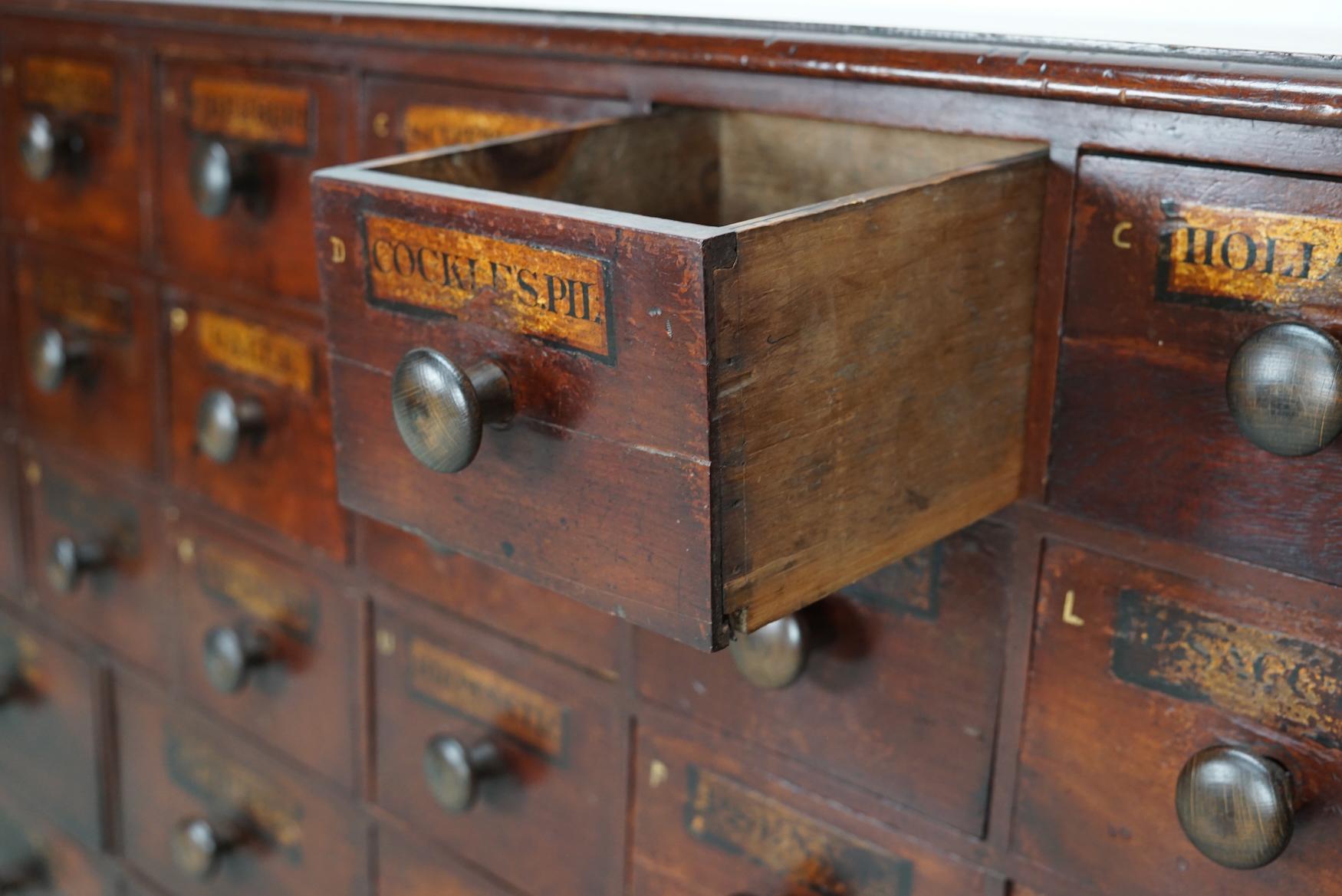 Antique Hardwood Apothecary Cabinet / Bank of Drawers, England, 19th Century For Sale 8