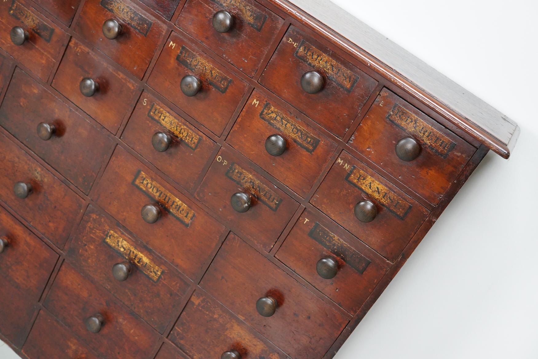 Antique Hardwood Apothecary Cabinet / Bank of Drawers, England, 19th Century For Sale 12
