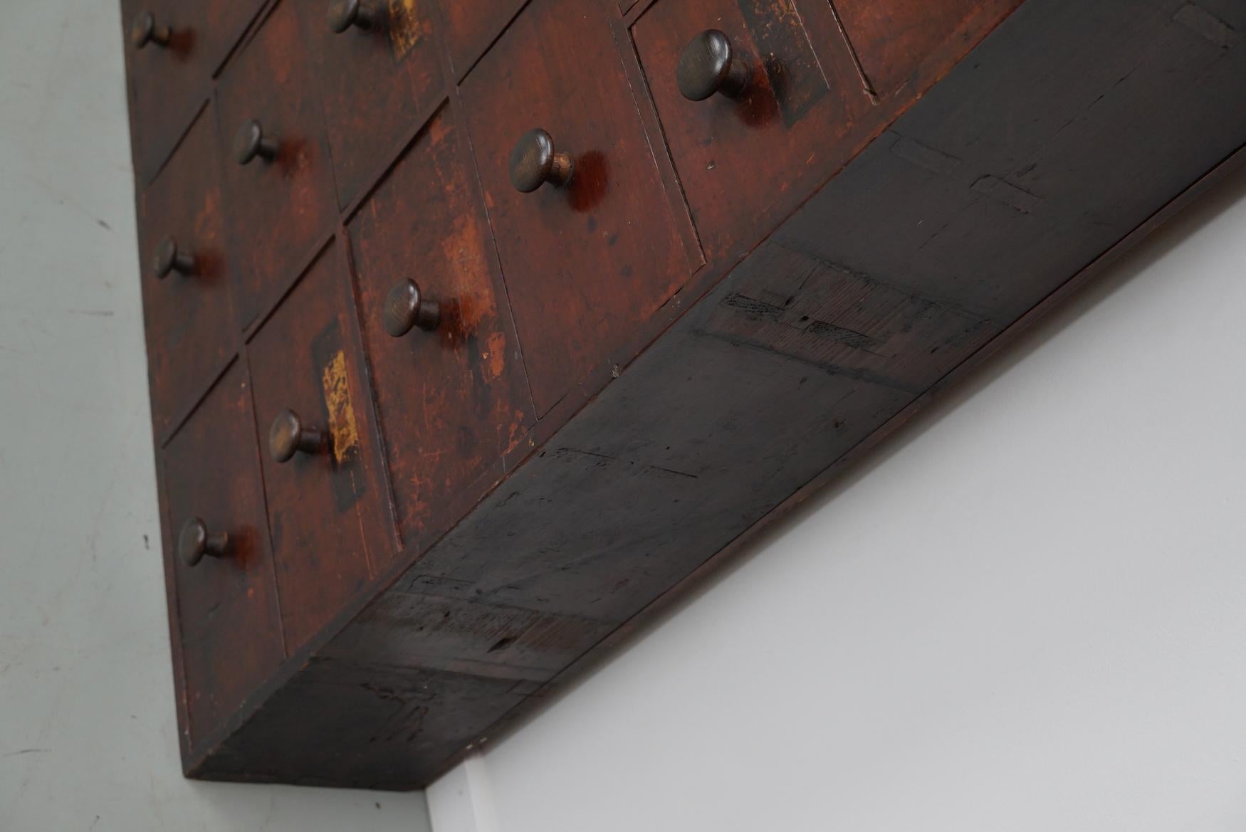 Antique Hardwood Apothecary Cabinet / Bank of Drawers, England, 19th Century For Sale 13