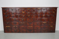 Antique Hardwood Apothecary Cabinet / Bank of Drawers, England, 19th Century