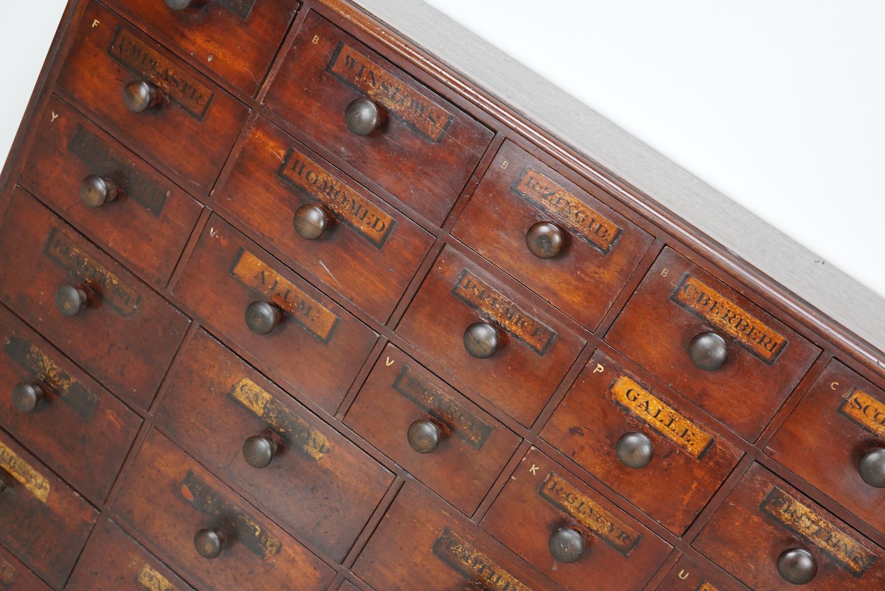 Antique Hardwood Apothecary Cabinet / Bank of Drawers, England, 19th Century For Sale 1