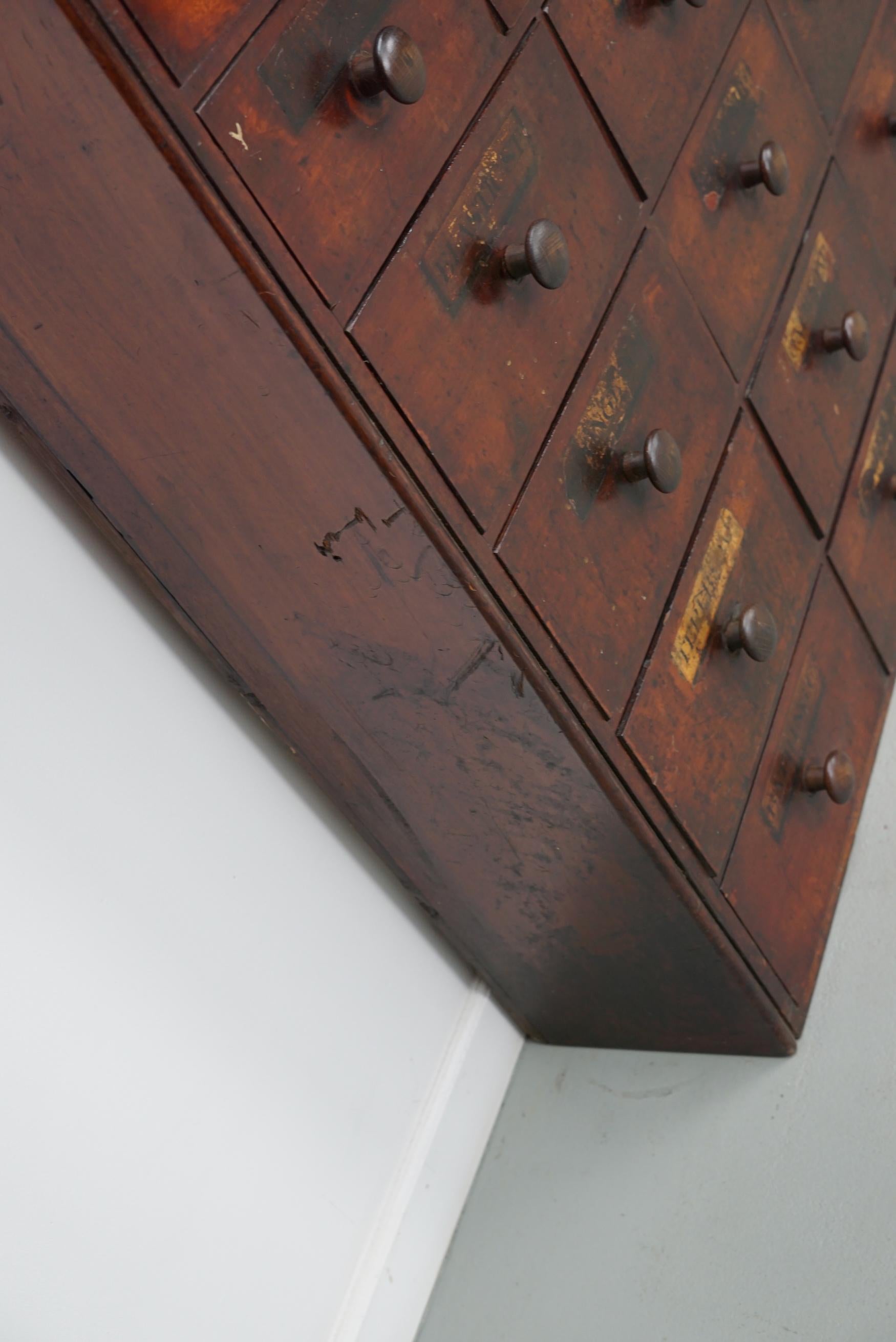 Antique Hardwood Apothecary Cabinet / Bank of Drawers, England, 19th Century For Sale 3