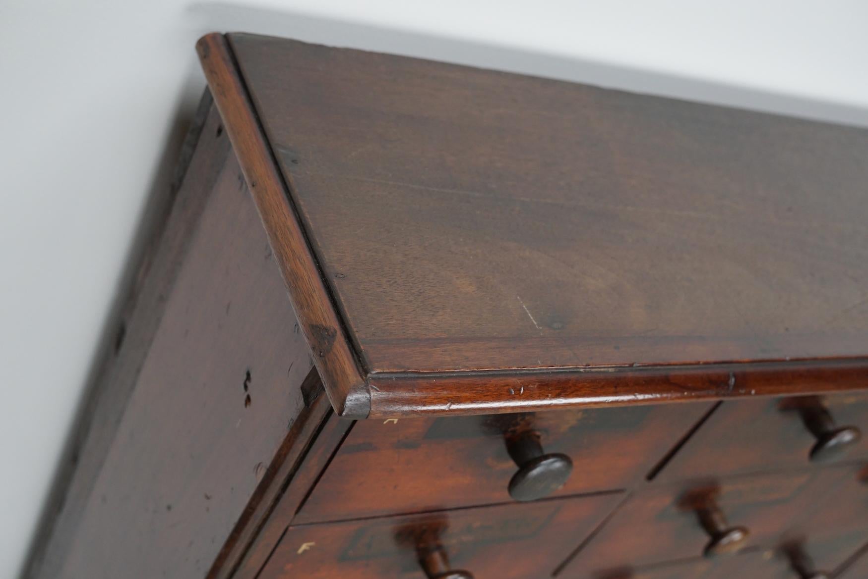 Antique Hardwood Apothecary Cabinet / Bank of Drawers, England, 19th Century For Sale 4