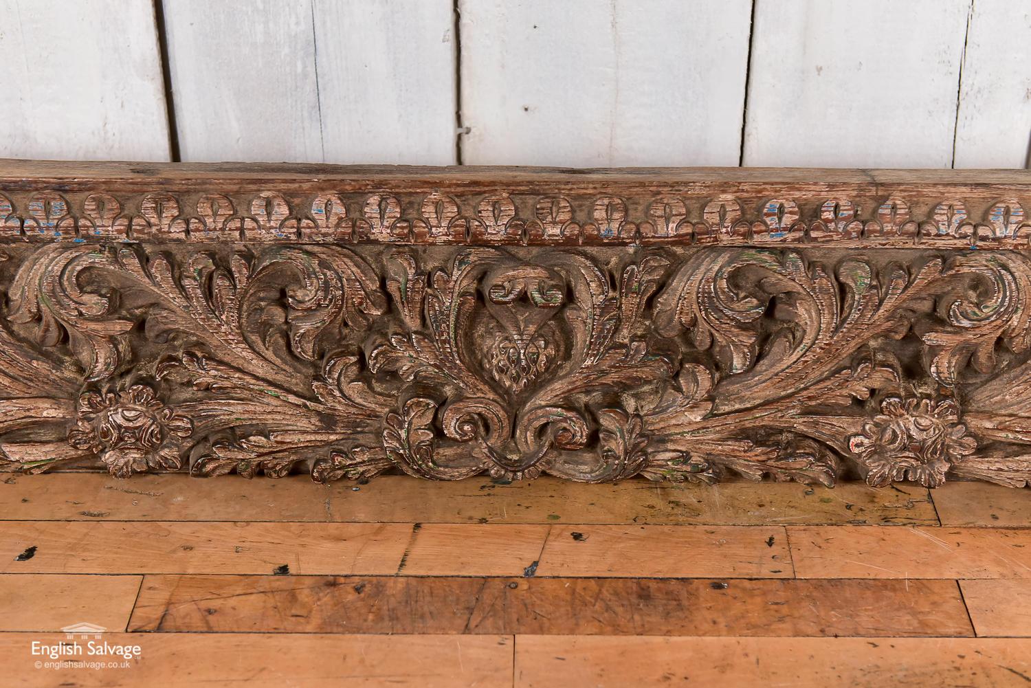 European Antique Hardwood Carved Panel, 20th Century For Sale