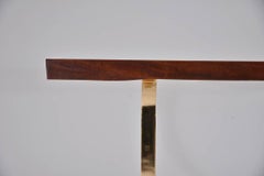 Antique Hardwood Console Table on Sand-Cast Base by P. Tendercool